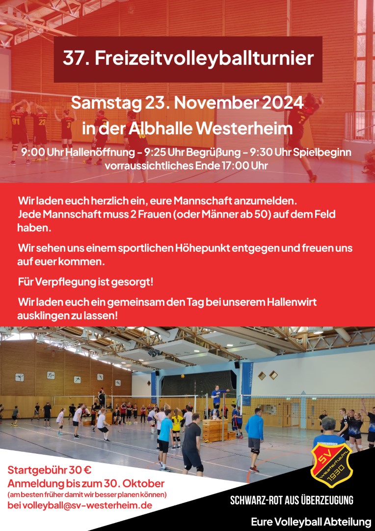 Einladung Volleyballturnier am 23. November 2024